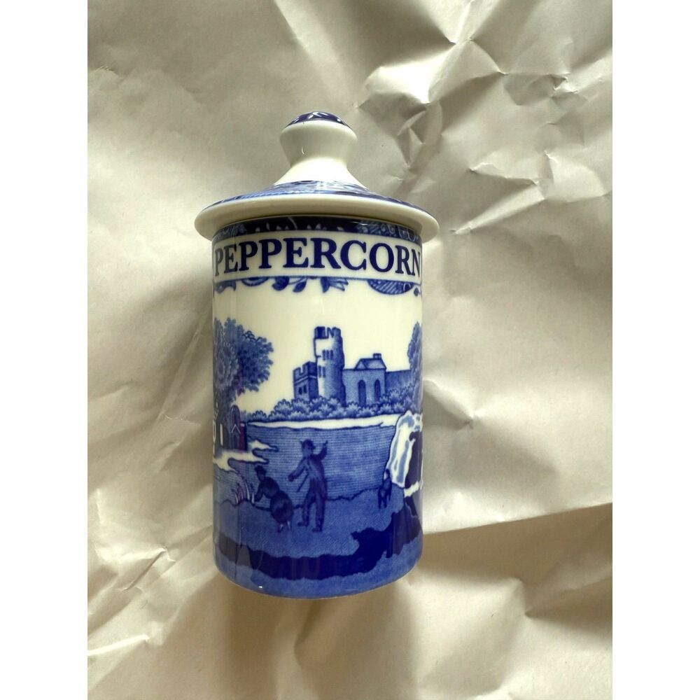 Spode Blue Italian Peppercorn Spice Jar NEW